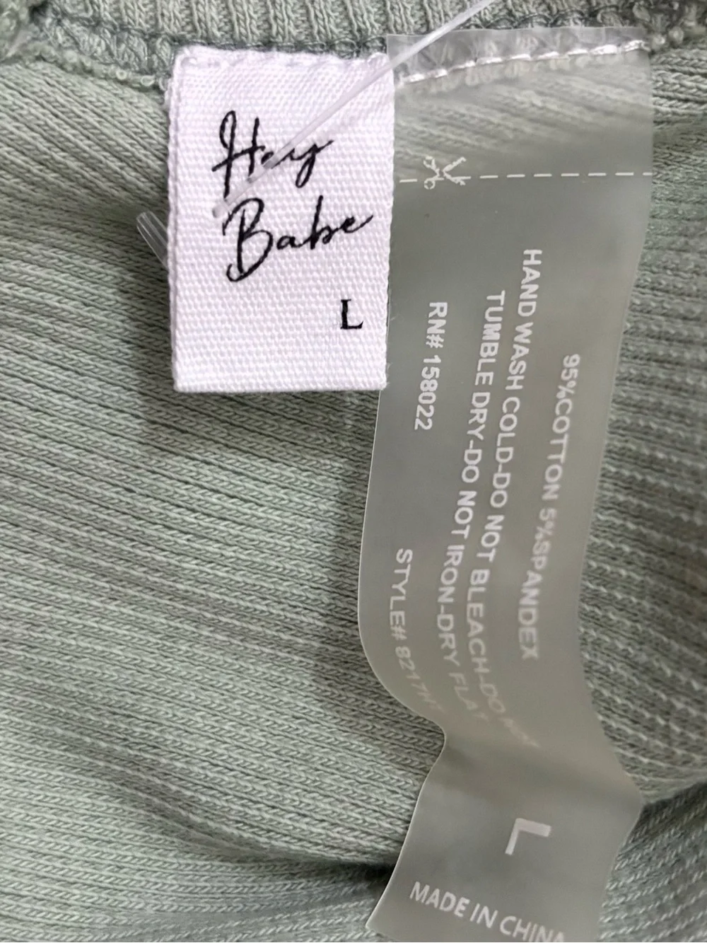 Kids Ribbed Tank Top in Sage Green
